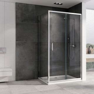 Душевой уголок ABBER Schwarzer Diamant AG301005-S1005 100x100см хром